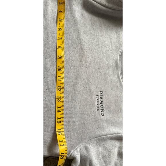 Diamond Supply Co Sweatshirt Mens Small Gray Red Spellout Streetwear Casual - Picture 6 of 7